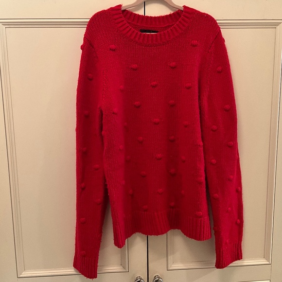 Lucky Brand Red Polka Dot Knit Sweater Size XS - Picture 1 of 1